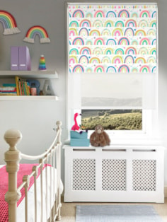 Blackout Over The Rainbow Multi and Sheer White Double Roller Blind