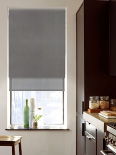 Blackout Windsor Dark Grey and Sheer Dark Grey Double Roller Blind