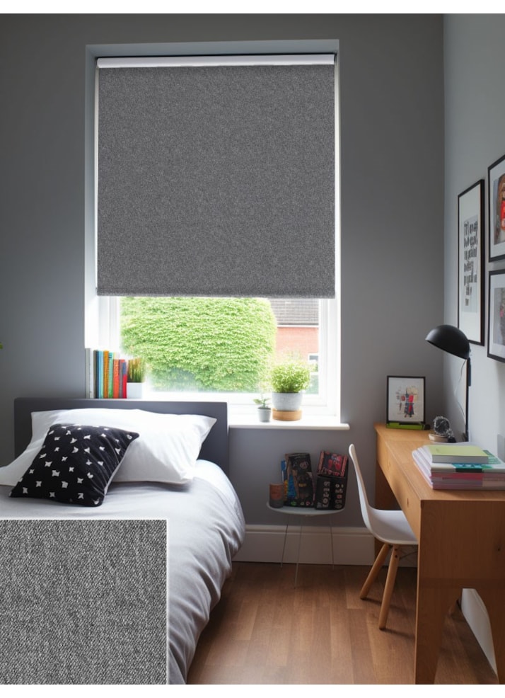 Denim Grey Blackout Thermal Roller Blind