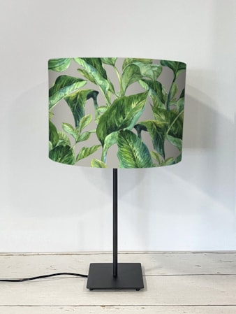 Jungle Leaves Grey Lampshade