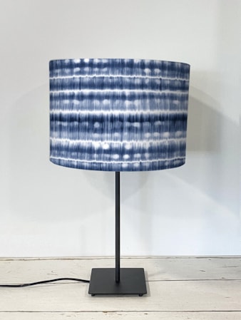 Shibori Stripe Indigo Lampshade