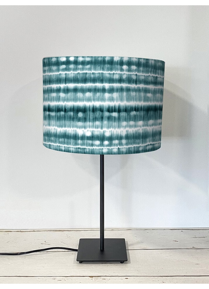 Shibori Stripe Teal Lampshade