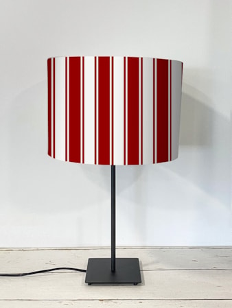 Ticking Stripe Red Lampshade