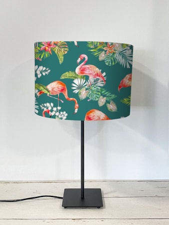 Tropical Flamingo Teal Lampshade