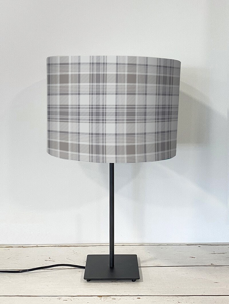 Wallace Check Stone Grey Lampshade