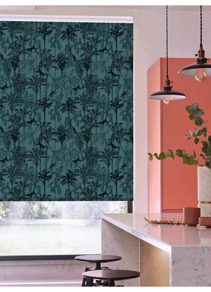 Amazon Teal Tropical Roller Blind by Boon & Blake