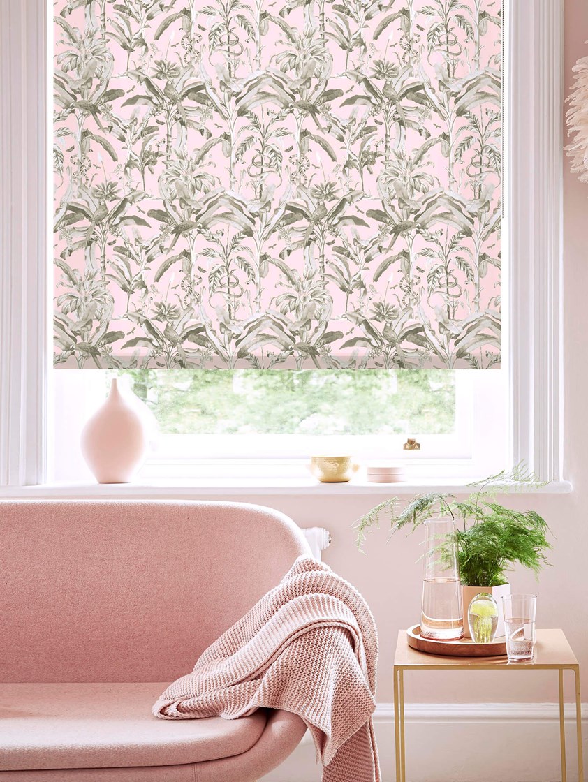 Ecuador Blush Tropical Roller Blind by Boon & Blake