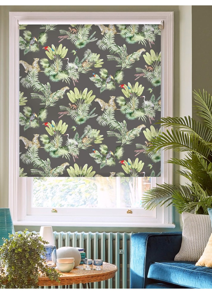 Honduras Charcoal Tropical Roller Blind by Boon & Blake