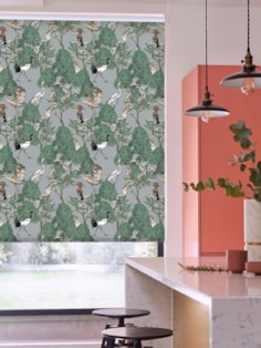 Oleander Mist Bird Print Roller Blind by Boon & Blake