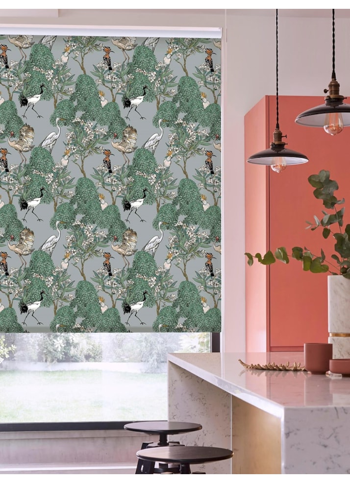 Oleander Mist Bird Print Roller Blind by Boon & Blake