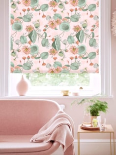 Sacred Lotus Blush Floral Roller Blind by Boon & Blake