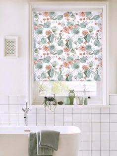 Sacred Lotus Natural Floral Roller Blind by Boon & Blake