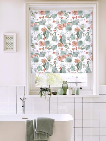 Sacred Lotus Natural Floral Roller Blind by Boon & Blake