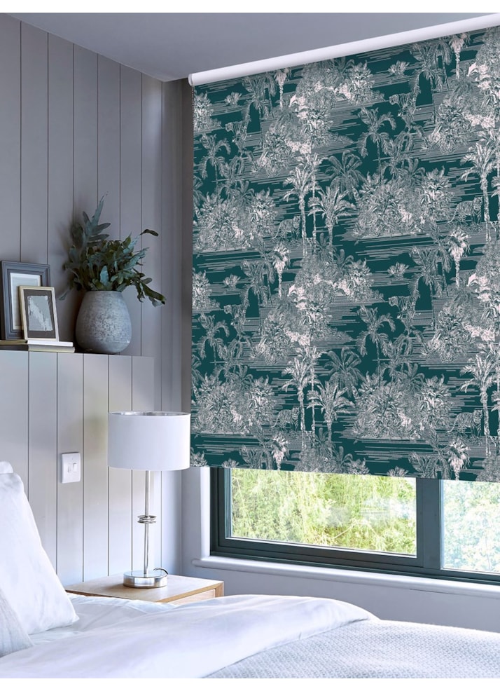 Tropical Toile Teal Roller Blind by Boon & Blake