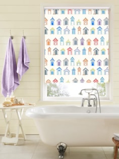 Beach Huts Multi Seaside Roller Blind