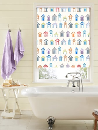 Beach Huts Multi Seaside Roller Blind