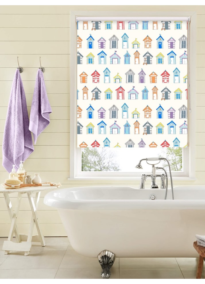 Beach Huts Multi Seaside Roller Blind