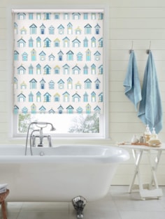 Beach Huts Ocean Seaside Roller Blind