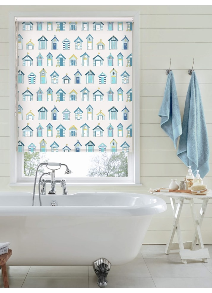 Beach Huts Ocean Seaside Roller Blind