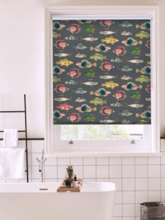 Oceanica Charcoal Roller Blind