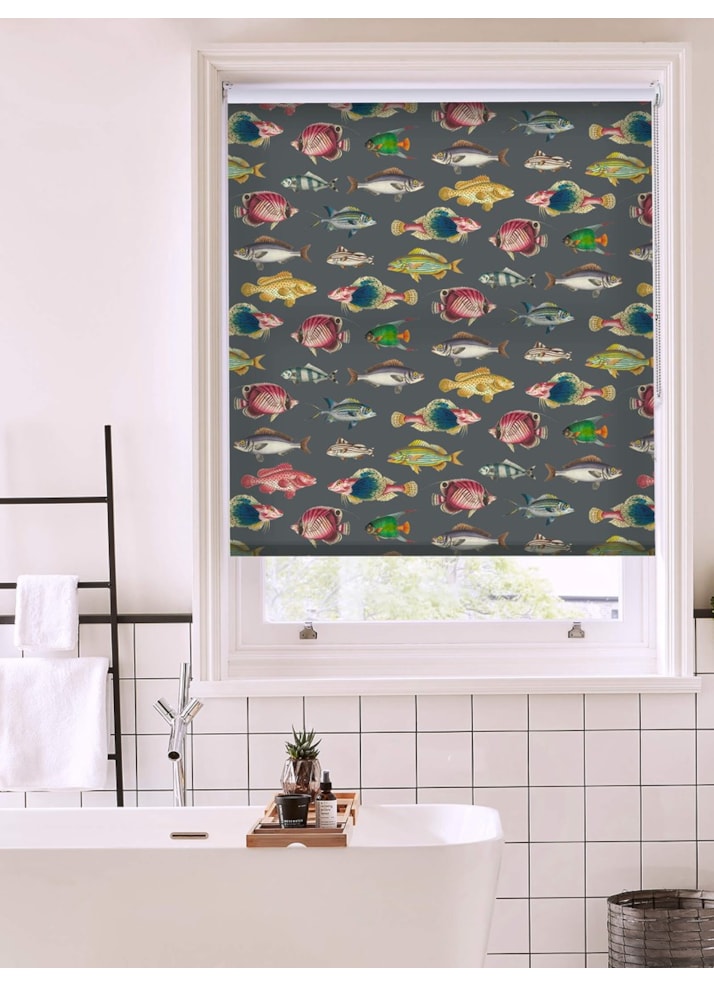 Oceanica Charcoal Roller Blind