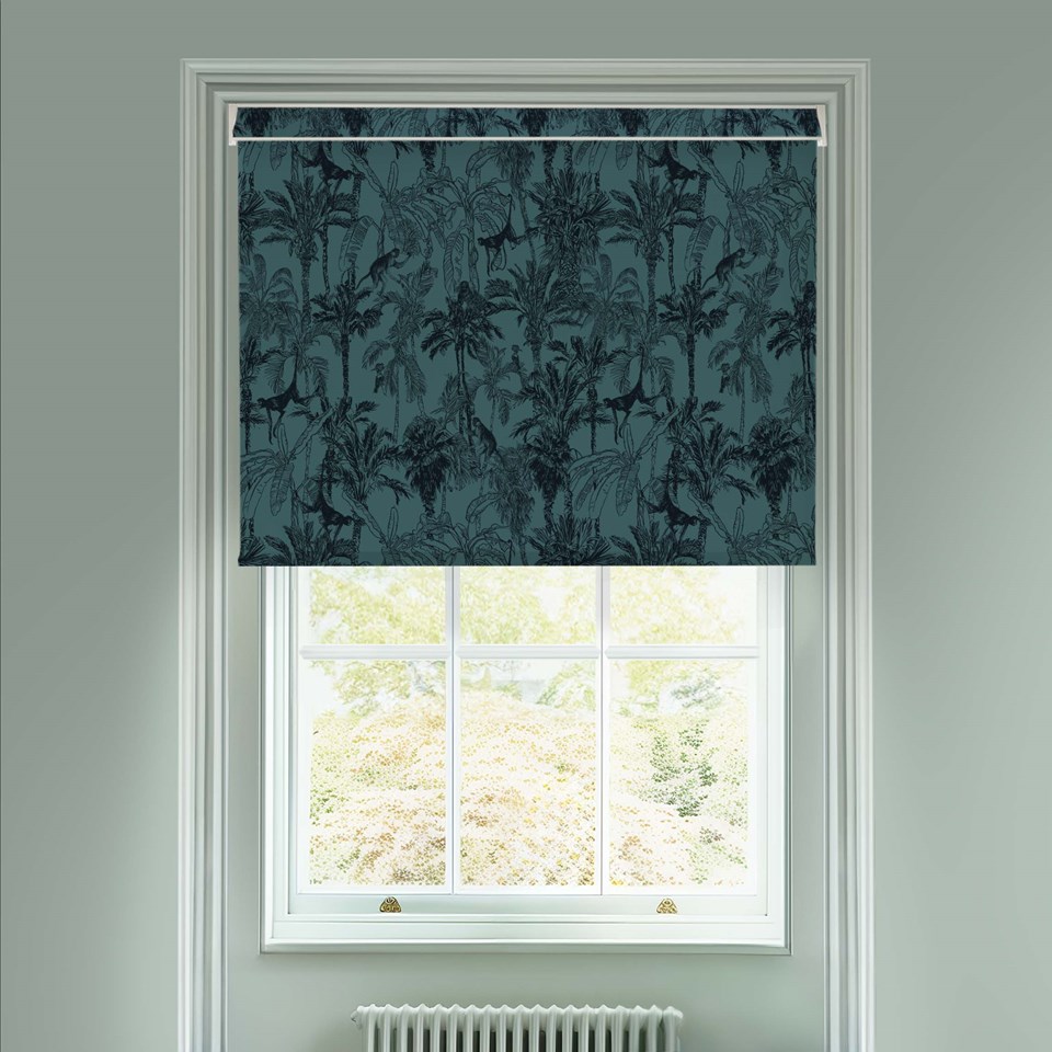 Amazon Teal Electric Roller Blind by Boon & Blake