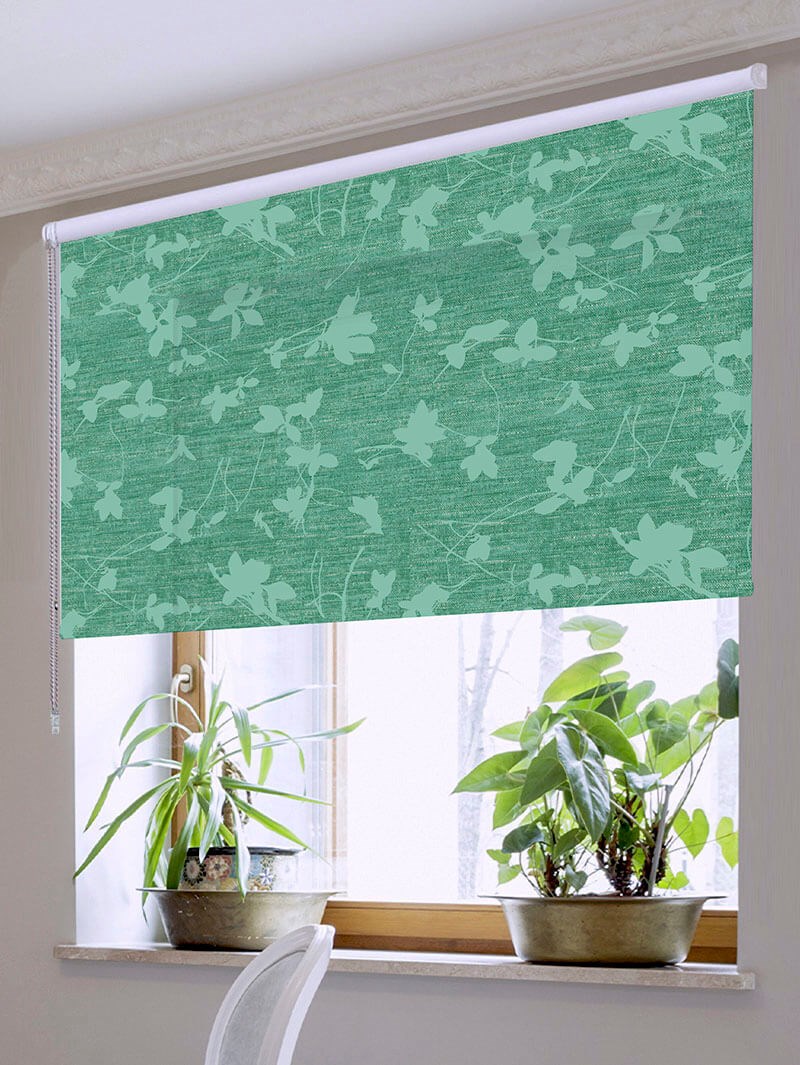 Arya Teal Floral Roller Blind