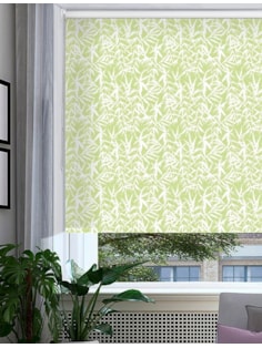 Bamboo Shadows Forest Green Floral Roller Blind