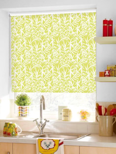 Bamboo Shadows Lime Floral Roller Blind