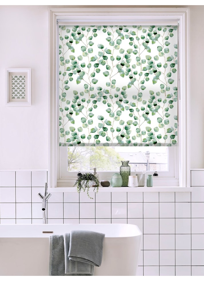 Climbers Natural Floral Leaf Roller Blind