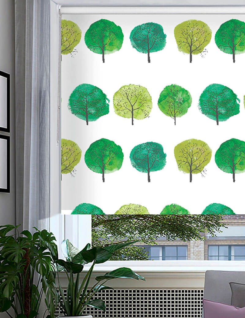 Forest Walks Green Floral Roller Blind