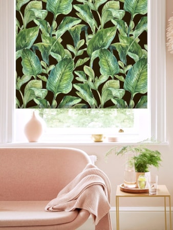 Jungle Leaves Night Floral Roller Blind