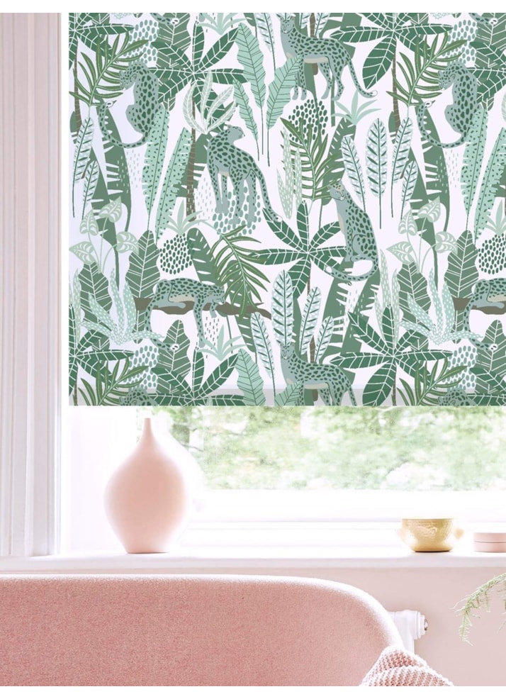 Jungalist Mint Floral Roller Blind