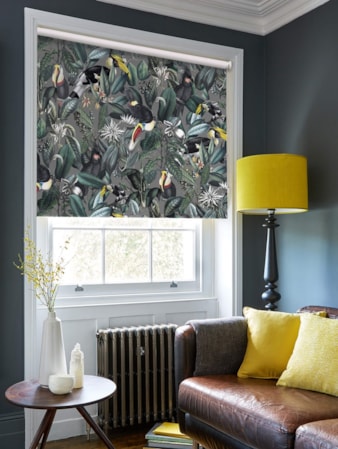 NeoTropical Slate Jungle Roller Blind