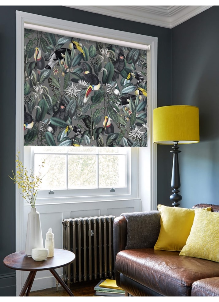 NeoTropical Slate Jungle Roller Blind