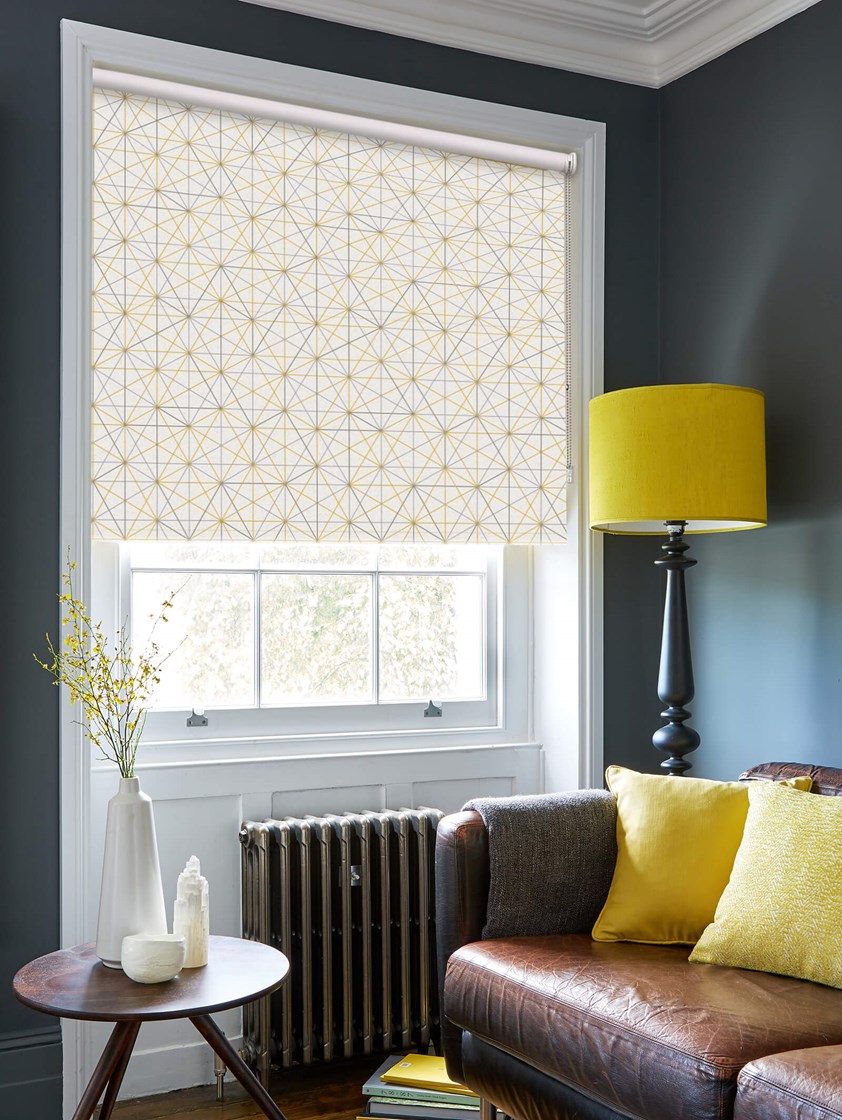 Apex Mustard Geometric Roller Blind