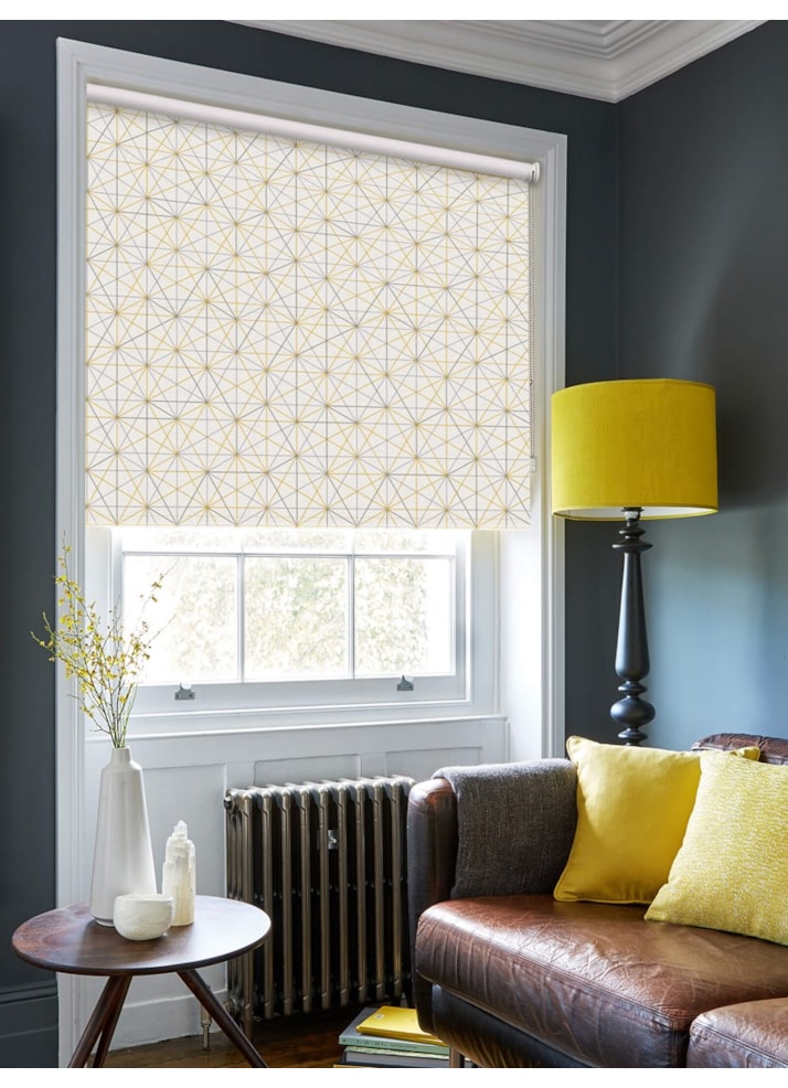 Apex Mustard Geometric Roller Blind