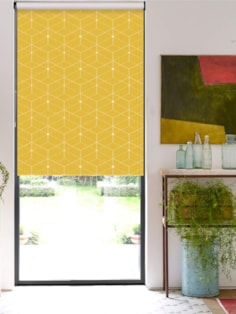 Illusion Yellow Geometric Roller Blind