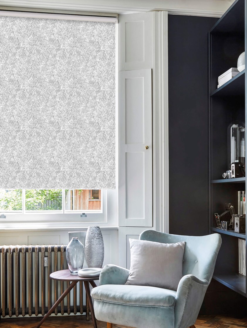 Linear Luxe Stone Geometric Roller Blind