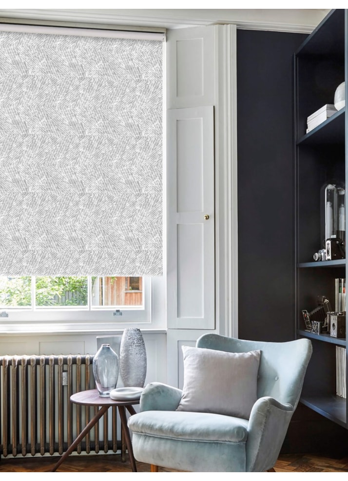 Linear Luxe Stone Geometric Roller Blind