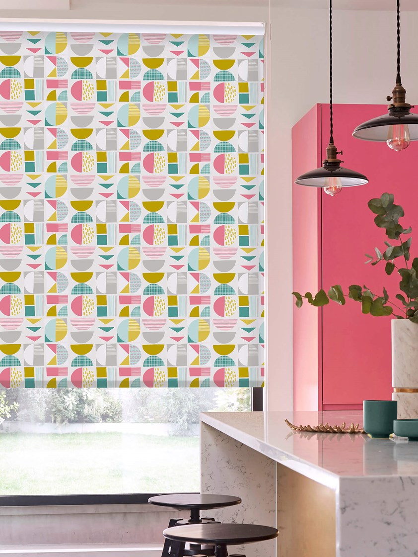 Segments Mustard Geometric roller Blind