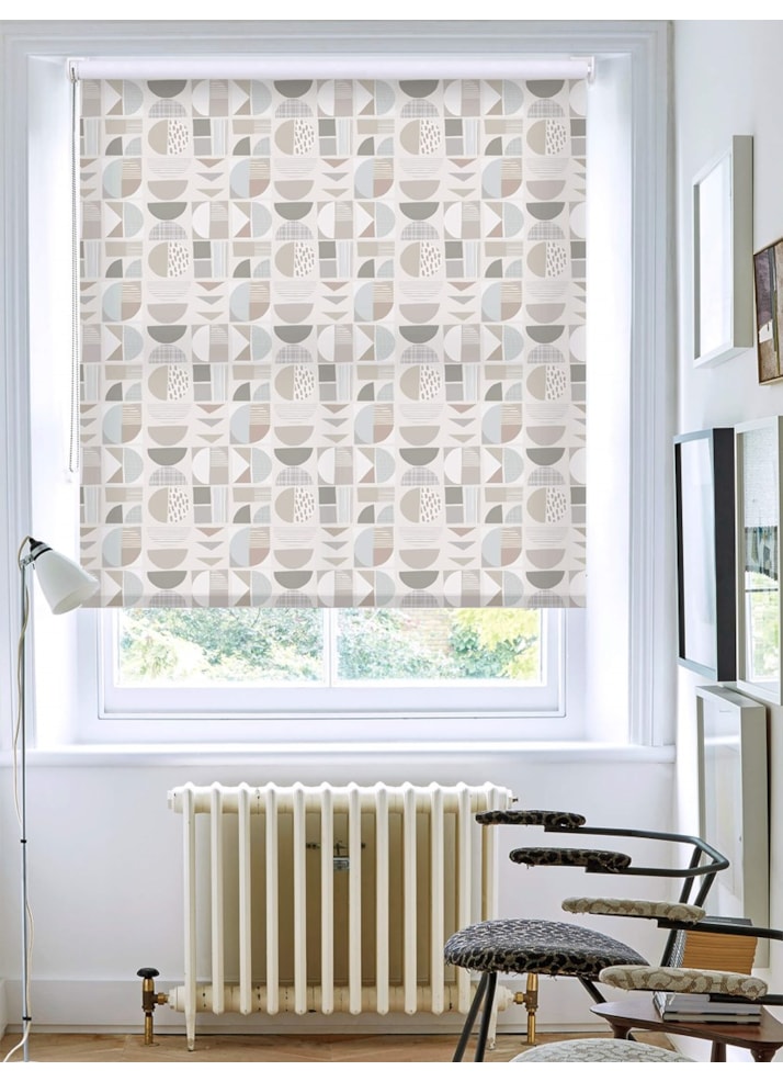 Segments Neutral Geometric Roller Blind