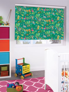 Jungle Jamboree Aqua Childrens Roller Blind