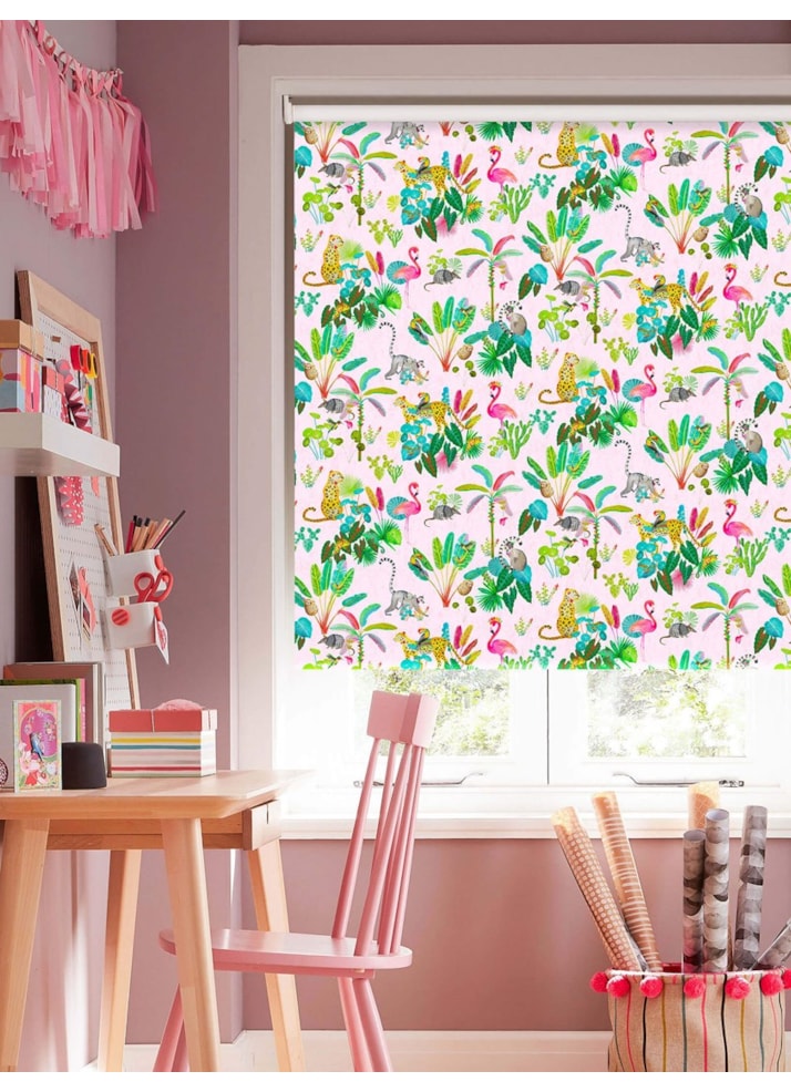 Jungle Jamboree Blush Childrens Roller Blind