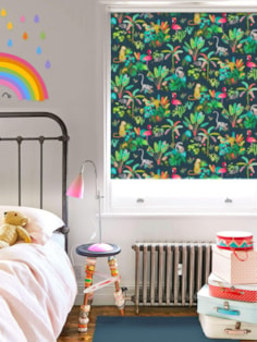 Jungle Jamboree Navy Childrens Roller Blind