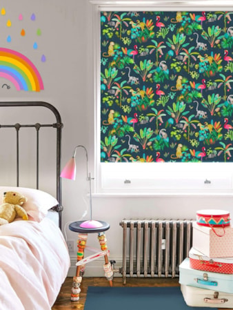 Jungle Jamboree Navy Childrens Roller Blind