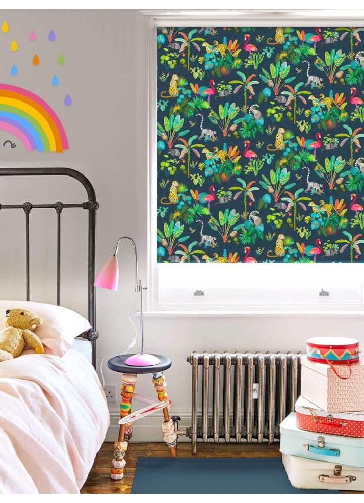 Jungle Jamboree Navy Childrens Roller Blind