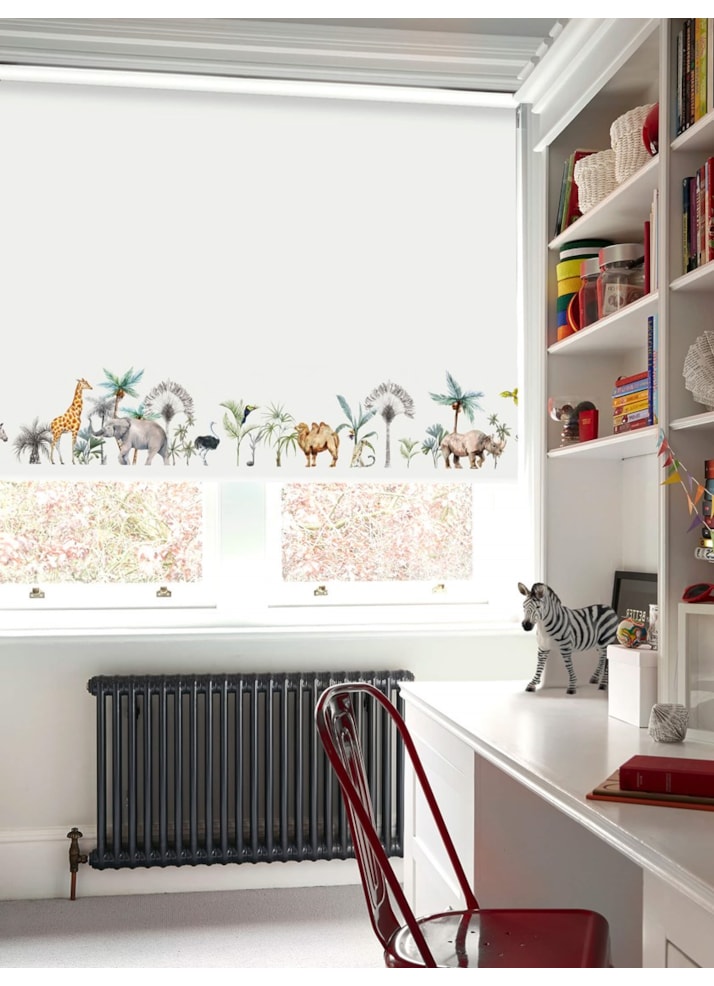 Safari Border Natural Childrens Roller Blind