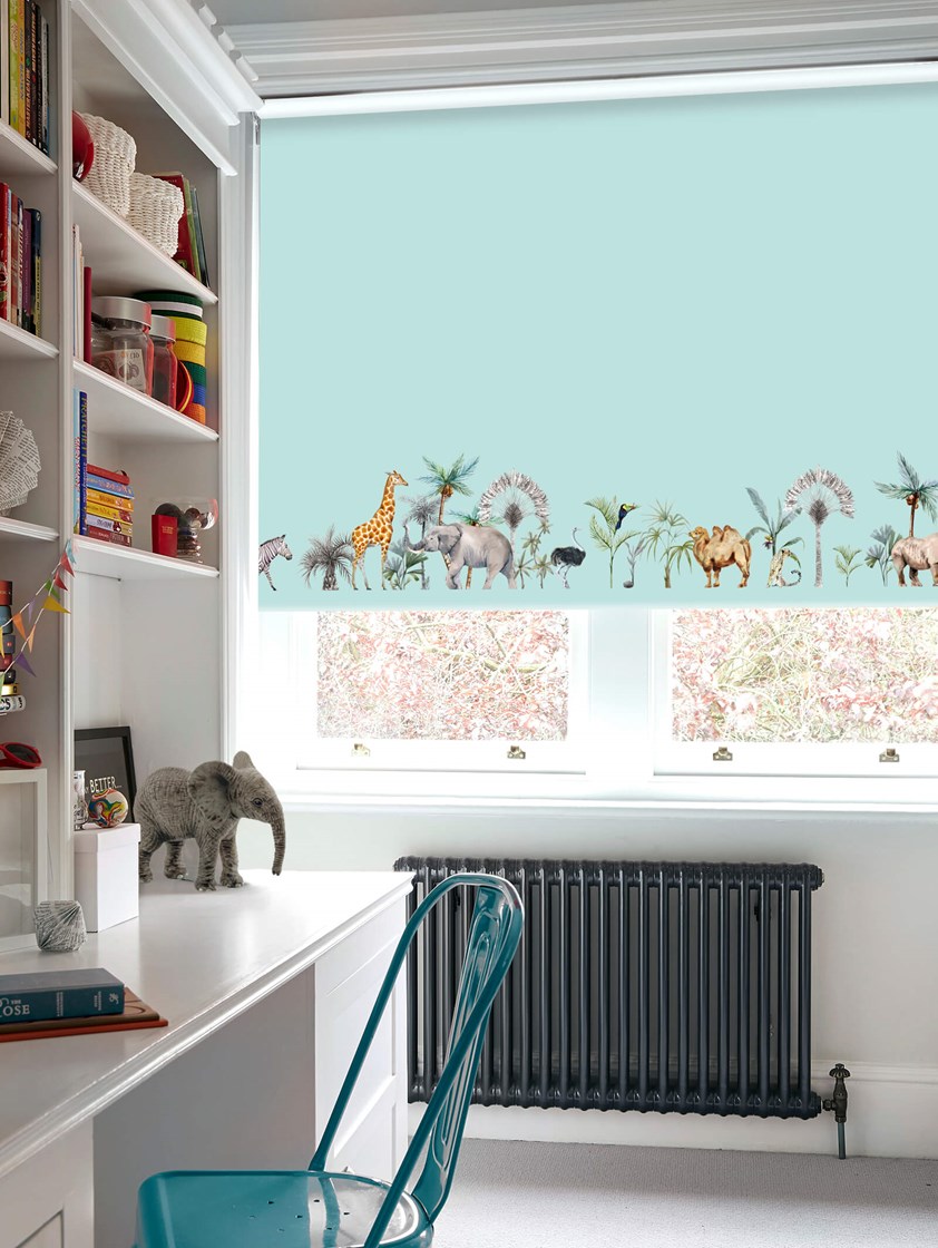 Safari Border Sky Childrens Roller Blind