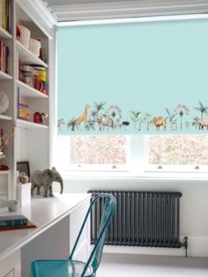 Safari Border Sky Childrens Roller Blind